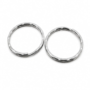 Nøglering - splitring "hamret". Platineret. 25 mm. 10 stk.